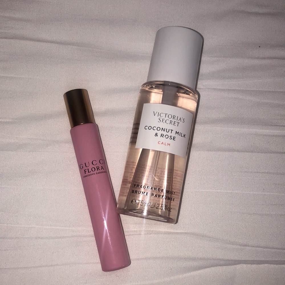 Gucci Flora Gorgeous Gardenia Rollerball &Victoria’s Secret Coconut Milk & Rose